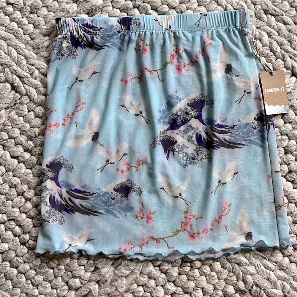 NWT Forever 21 light blue mesh swim coverup skirt